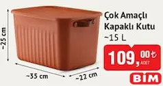 ÇOK AMAÇLI KAPAKLI KUTU 15 L